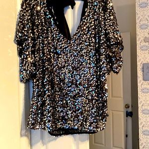 Sequin top with dolman sleeves